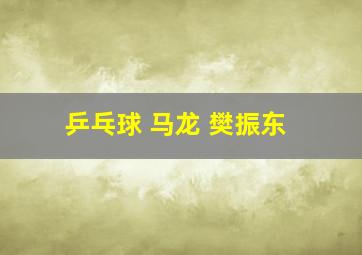 乒乓球 马龙 樊振东